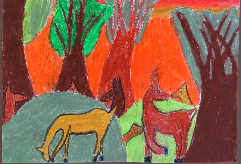 Aranyos rajzok: Lázity Alexandra - Őzek az erdőben