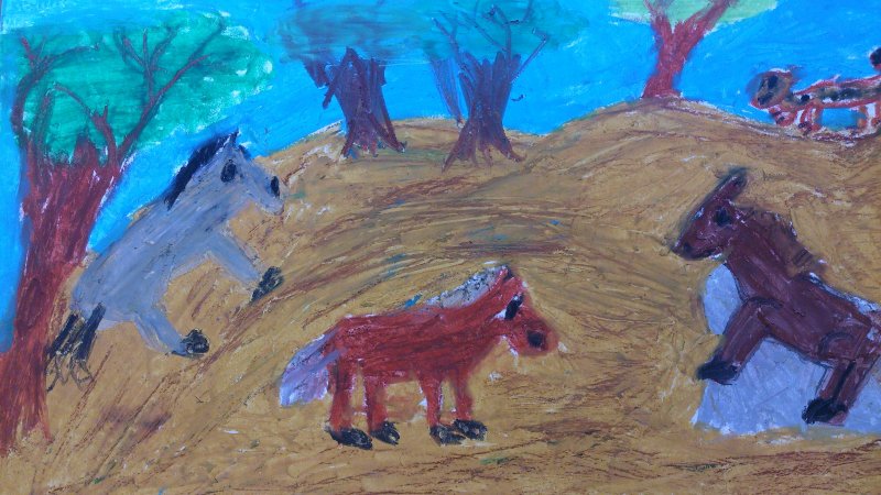 Aranyos rajzok: Vidács Nelli - Lovak a domboldalon